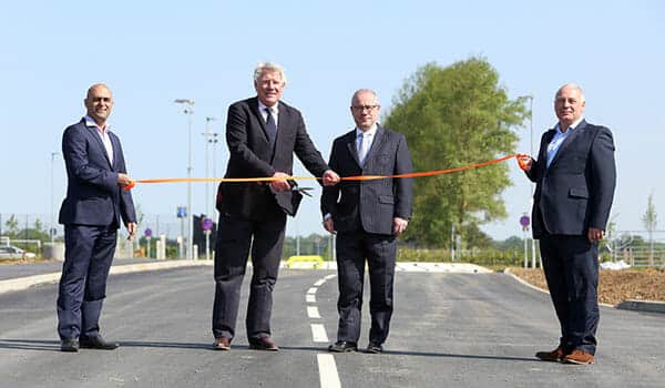 St Edmundsbury Borough Council leader John Griffiths opens main estate road at Suffolk Park, Bury St Edmunds 2 - Jaynic opening main estate rd suffolk park - Jaynic